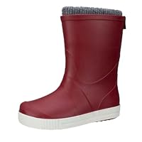 Term GoKids Childrens Wellies - Boys and Girls Lightweight Wellington Boots with Washable Warm Boot Liners - Grippy Tread, Protective Durable Kids Wellies - Colour Wave Red - Size Toddler UK 8/8.5