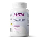 HSN Vitamina B12 Metilcobalamina 1000mcg | 120 Cápsulas Vegetales | 4 Meses de Suministro | Forma Activa y Biodisponible | No-GMO, Vegano, Sin Gluten
