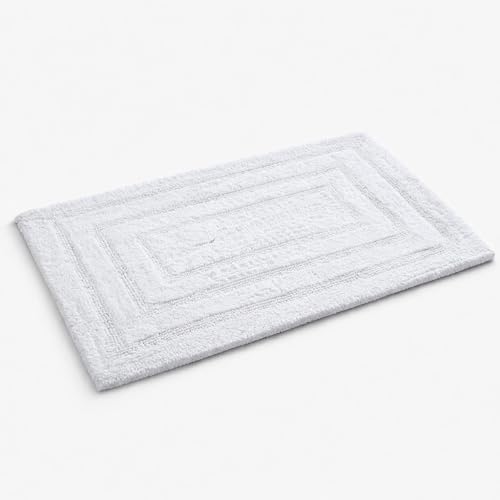 Bedding Craft Cotton Bath Mat Rug 21x34, Reversible Bathroom Rug,