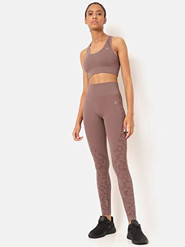 Image of Seamless Riley Sports Bra | Seamless | Lightweight | Solid Workout Bra for Women (CS601391S Brown S)