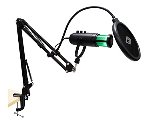 Image of Cosmic Byte Desk Arm Mount with POP Filter for Deimos RGB Microphone, Microphone not Included (Black)