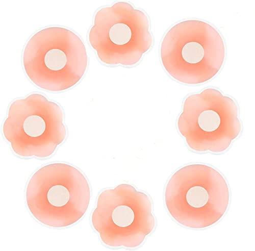 4 Paar Nippel Abdeckungen Wasserdicht Nippel Cover Nippel-Abdeckung Selbstklebend Brustwarzenabdeckung Dünn Silicon Wiederverwendbare Klebe BH Für Hochzeitskleid Kleid Schwimmen(Geschenk：1 Aufbewahrun Cover