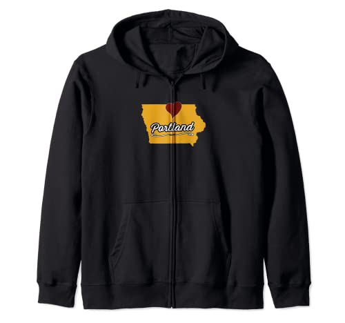 31FQzzhLcVL._SL500_ PORTLAND IOWA | IA USA - Cute Souvenir Merch - US City State Zip Hoodie