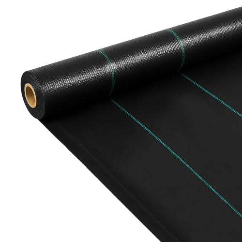 KEPLIN Heavy Duty Weed Control Membrane Fabric Light Weight,Water- Resistant,Breathable & UV Protection Ground Cover Suppressant Barrier for Gardening,Patio,Pavement/Pebble Base & Landscaping(2Mx25M)