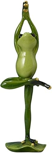 Fog Figurine Yoga Frogs Resin Fog Model Decorative Fog Ornament for Garden Yard Decor Decoration - C