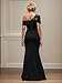 RYANTH Navy Blue Chiffon Mother of The Bride Dresses Long Lace Appliques One Shoulder Formal Dress for Women Size 8