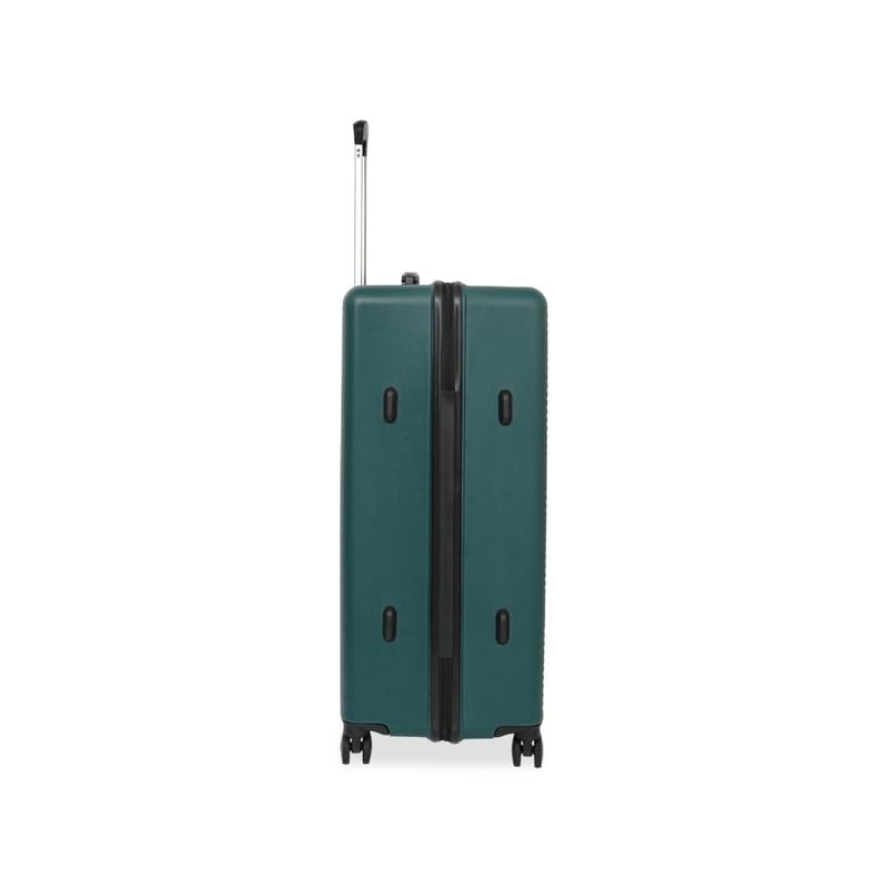 Image of United Colors of Benetton Mid-Size Hard Luggage Glide - Dark Green | PC Check-in Trolley Bag | TSA Lock & 360 Spinner Wheels Suitcase | Telescopic Handle | Water Resistance | 65cm | 72L Capacity