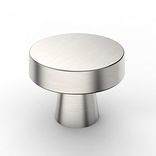 Image of Asidrama 20 Pack 1-1 /4 Inch Brushed Satin Nickel Kitchen Cabinet Knobs Round Dresser Knobs Drawer Knobs Cabinet Hardware Zinc Knobs for Dresser Drawers