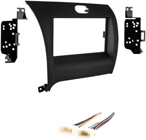 Double Din Car Stereo Install Dash Kit + Wire Harness -No 7 inch Factory Touchscreen Radio Vehicles -No Factory Nav Vehicles -No External Amp Vehicles: Made for Kia: 2014 2015 2016 2017 2018 Forte
