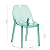 SIEDITI FUORI E DENTRO Sedie moderne in policarbonato trasparente, sedie impilabili di design per sala da pranzo e cucina trasparenti - Luce (2 Sedie, Verde)