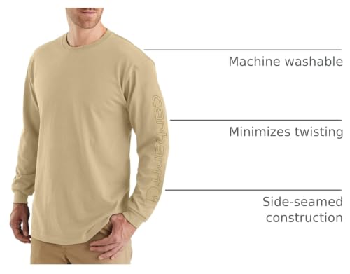 Image of Carhartt Men's Dearborn Loose Long-Sleeve Logo T-Shirt Closeout
