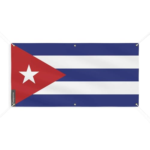 Drapeau de Cuba anti-déchirure 100x200cm doté de 6 œillets renforcés