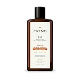 Cremo Spice & Black Vanilla 2-in-1 Shampoo & Conditioner, Barber Grade Quality That Moisturizes and Cleanses All Hair Types, 16 Fluid Ounce