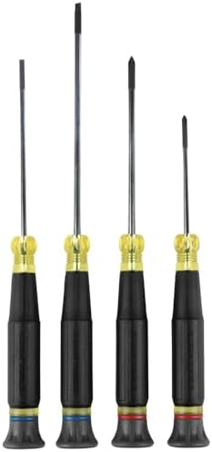 Klein Tools 85615 Mini Precision Screwdriver Set, 4-Piece Phillips and Slotted Set, Ideal for Electronics, Small Appliances, Terminal Blocks