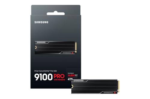 Image of Samsung SSD 9100 PRO with Heatsink 4TB, PCIe 5.0x4 M.2 2280, Seq. Read Speeds Up to 14,800 /13,400 MB /s, Best for AI Computing, Gaming, and Heavy Duty Workstations (MZ-VAP4T0CW)
