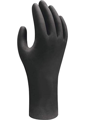 SHOWA 6112PF Biodegradable Nitrile Powder Free Disposable Safety Glove, Black, XX-Large, 1 Box of 100 Gloves