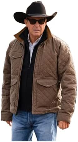 Men’s Kevin Costner John Dutton Yellowstone Jacket Quilted Brown Cotton Jacket
