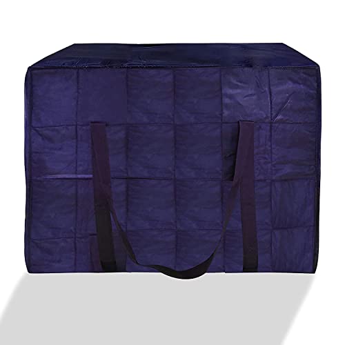 Image of Peafowl Double Bed Blanket Bag Cover /Saree Bag With Water Proof Dust Proof /King Size Blanket Cover Jumbo Bag (Blue)