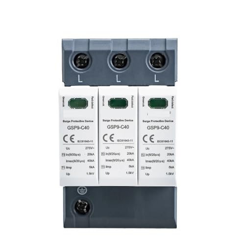 Parafoudre de protection maison 3P AC385V 40KA adaptable sur rail DIN triphasé