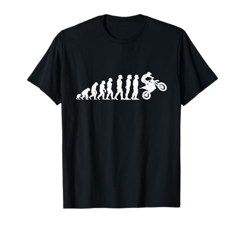 Motocicleta Evolución del Hombre Divertido Motorbike Rider Hombres Niños Camiseta