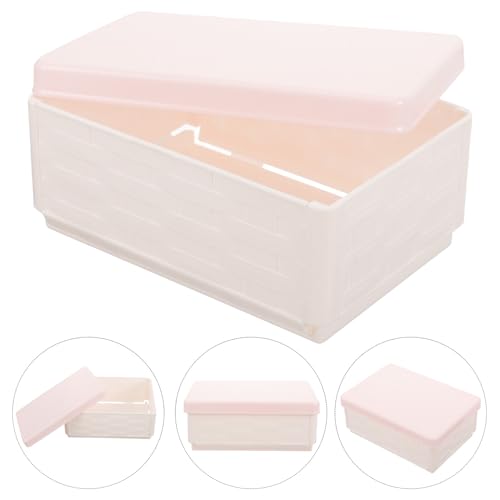 BAZEITFLOW 多機能プラスチック収納ボックス 大容量収納ケース 蓋付きで防塵設計 小物整理に デスクトップや浴室用 取っ手なし ランダムカラー