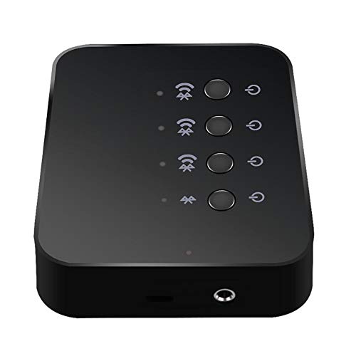 Adaptador de audio Bluetooth, Adaptador de audio estéreo inalámbrico de 1 entrada y 3 salidas Dispositivo para compartir música Bluetooth 4.0 Divisor de audio de 3,5 mm, Conexión por cable/inalámbrica