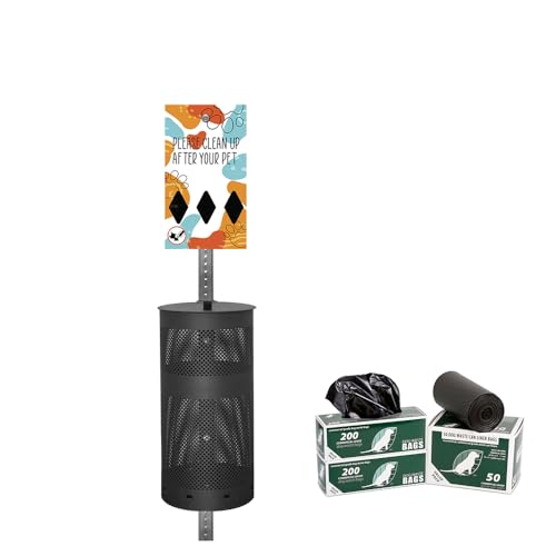 ZERO WASTE USA - Dispense-Art™ Low Profile Dog Waste Station - Abstract Paw