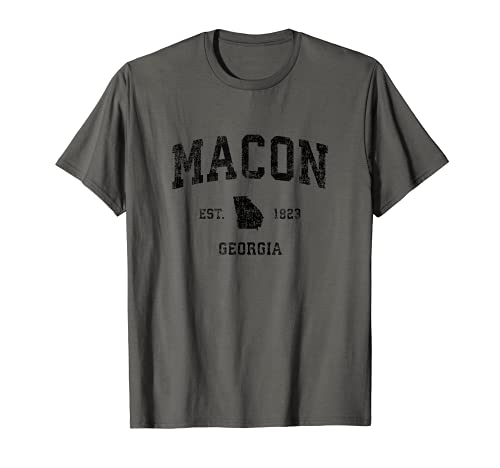 Macon Georgia GA Vintage Sports Design Black Print T-Shirt Macon Georgia GA Vintage Sports Design Black Print T-Shirt