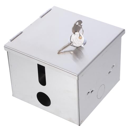 NUOBESTY Caja De Enchufes Antirrobo Impermeable De 86 Pulgadas Con Cerradura Cubierta De Seguridad Eléctrica Para Exteriores Protección Eléctrica Caja De Enchufes De Acero Inoxidable