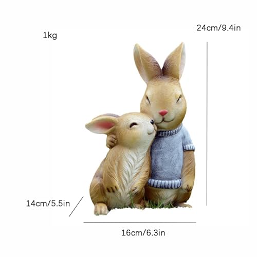 Lapin jaune d'extérieur en résine comme idée cadeau originale pour passionné de jardin - 8