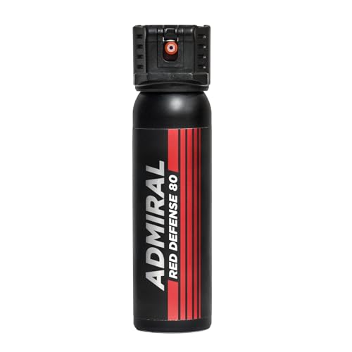 Spray Anti Agression 80 ML – ADMIRAL Defense - Format Auto Défense Immédiate – Portée 3M – Approuvé par la Police – Sécurité Personnelle & Protection Compacte