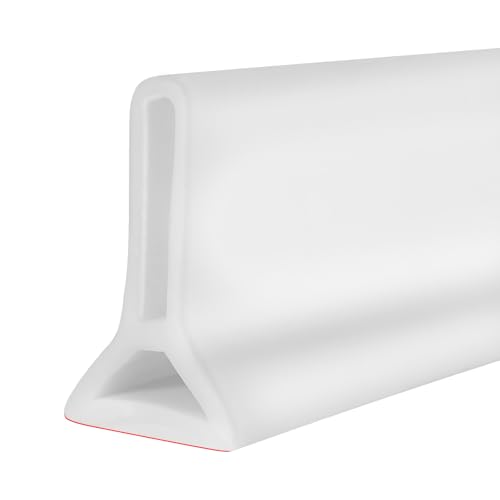 DLYYPLUS 67'' Collapsible Shower Threshold Water Dam Water Stopper Barrier Keeps Water Inside Threshold Dry and Wet Separation for Bathroom Kitchen Sink Bathtub