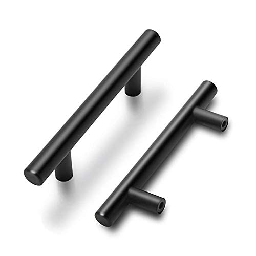 Goldenwarm 10 X Möbelgriffe 76mm Schwarz Küchengriffe Schrankgriffe Türgriff Stangengriff Unterschrank Edelstahl Ø 12mm