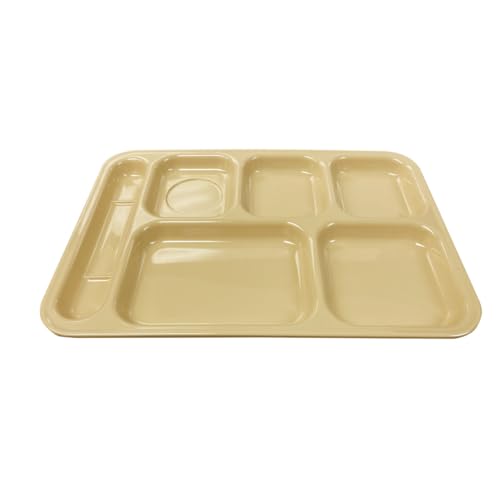 FSE ML801T Tray, 14-1/2"W x 10"D x 1-1/8"H, Left Hand (6) Compartment, tan, Melamine, NSF, Pack of 12
