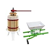 KuKoo Obstmühle Beerenmühle Fruchtmühle Häcksler und 18 Liter Obstpresse Beerenpresse Weinpresse Fruchtpresse Saftpresse im Set