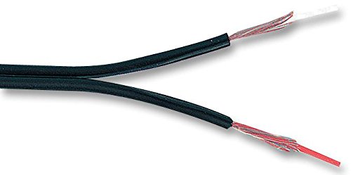 Pro Power JY1244 BLK Twin Individually Screened Audio Cable, Black, 16/0.10 mm, 100 m Reel