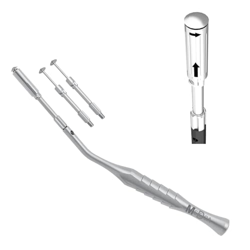Dental Bone Scraper II Angled All in ONE, as Bone-Filter, Trephine, Saw and Bone-Mill - 2 Extra Reusable Blades & Collector - Bone Harvester Collecor & for Bone Graft