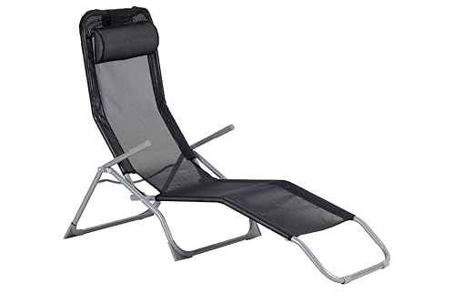 aro Outdoor Liegestuhl Charles mit Klippfunktion, Sonnenliege mit...