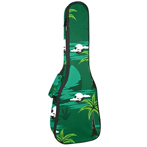Sac ukulélé concert soprano et ténor housse transport vert palmier