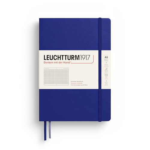Image of LEUCHTTURM1917 - Notebook Hardcover Medium A5-251 Numbered Pages for Writing and Journaling (Ink, Squared)