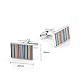 Jonwo Bunt Streifen Rechteck Manschettenknöpfe Herren In Geschenkbox Silber Klassisch Männer Cufflinks Manschettenknöpfe Hochzeit Hemd Party Geburtstag Jubiläum Kleid