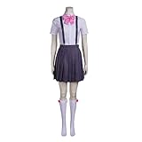 Weixu Anime Furude Rika Cosplay Costume Suspender Skirt Dress Outfit Halloween Carnival Party Uniform Suit S