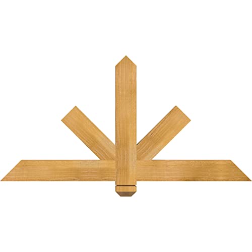 Ekena Millwork 48"W x 24"H x 2"D x 4"F, 12/12 Pitch, Kennewick Rough Sawn Timber Gable Bracket, Western Red Cedar