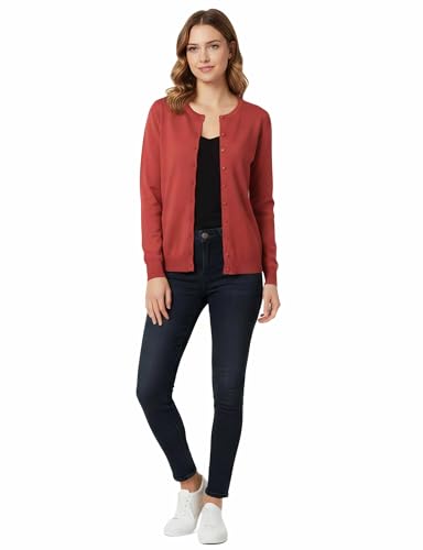 Image of Allsense Women's Long-Sleeve Crewneck Cardigan | Classic Button Down Sweater, Soft Fine Knit, Lightweight