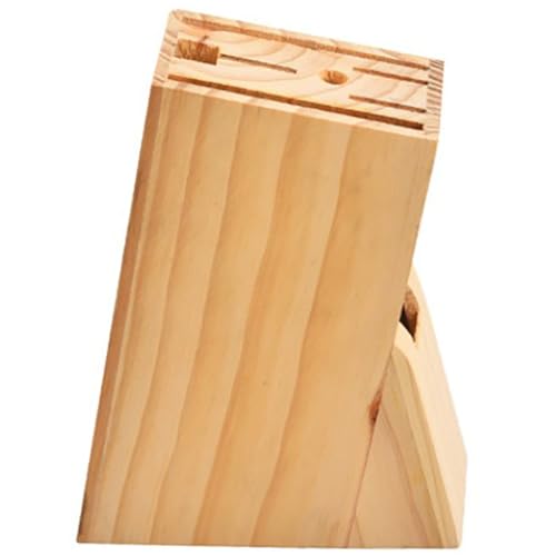 OFFSCH Oak Cutlery Block Knife Storage Rack Multi-functional Kitchen Stand Holder