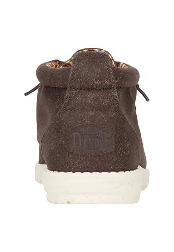 HEYDUDE Wally Mid Stretch Canvas Mole Brown Size 9, Men's Boots, Pull on Boots, Comfortable & Light-Weight3