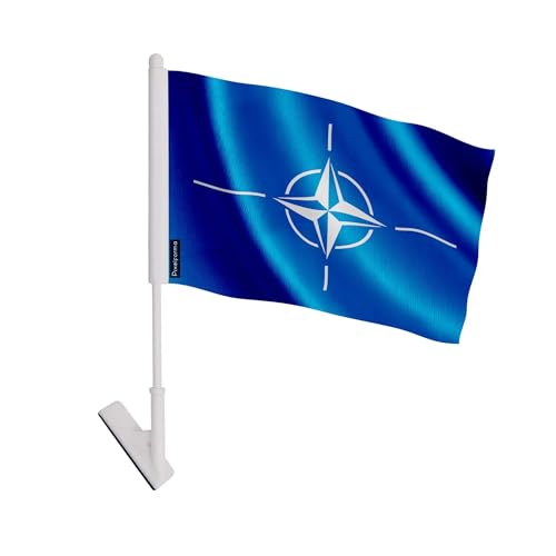 Drapeau adhésif OTAN en polyester résistant aux intempéries pour véhicule