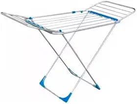 Varal P/Roupas De Chão 100% Alumínio Grande Reforçado Com Abas Dobrável Retrátil Resistente