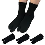 [オーセンティック] パイル 足袋 ソックス 「極」 日本製 厚手 ひえとり 二股 抗菌 高通気性 消臭 吸汗 レディース 婦人 靴下 22-25 ㎝ ブラック ３足