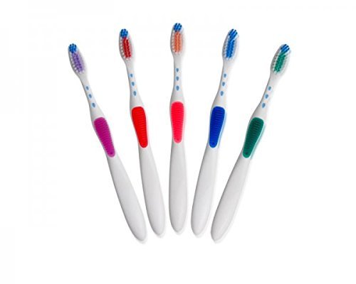 Tess Oral Health Soft Bristle Toothbrush - 12 Count - Rubber Grip, Ergonomic Handle - Gentle & Effective Dental Care - Suitable for Adults and Teens